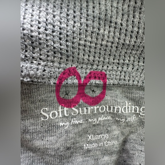 Soft Surroundings Chill Time dress cotton grey gray white long sleeve cozy comfy - Picture 11 of 11